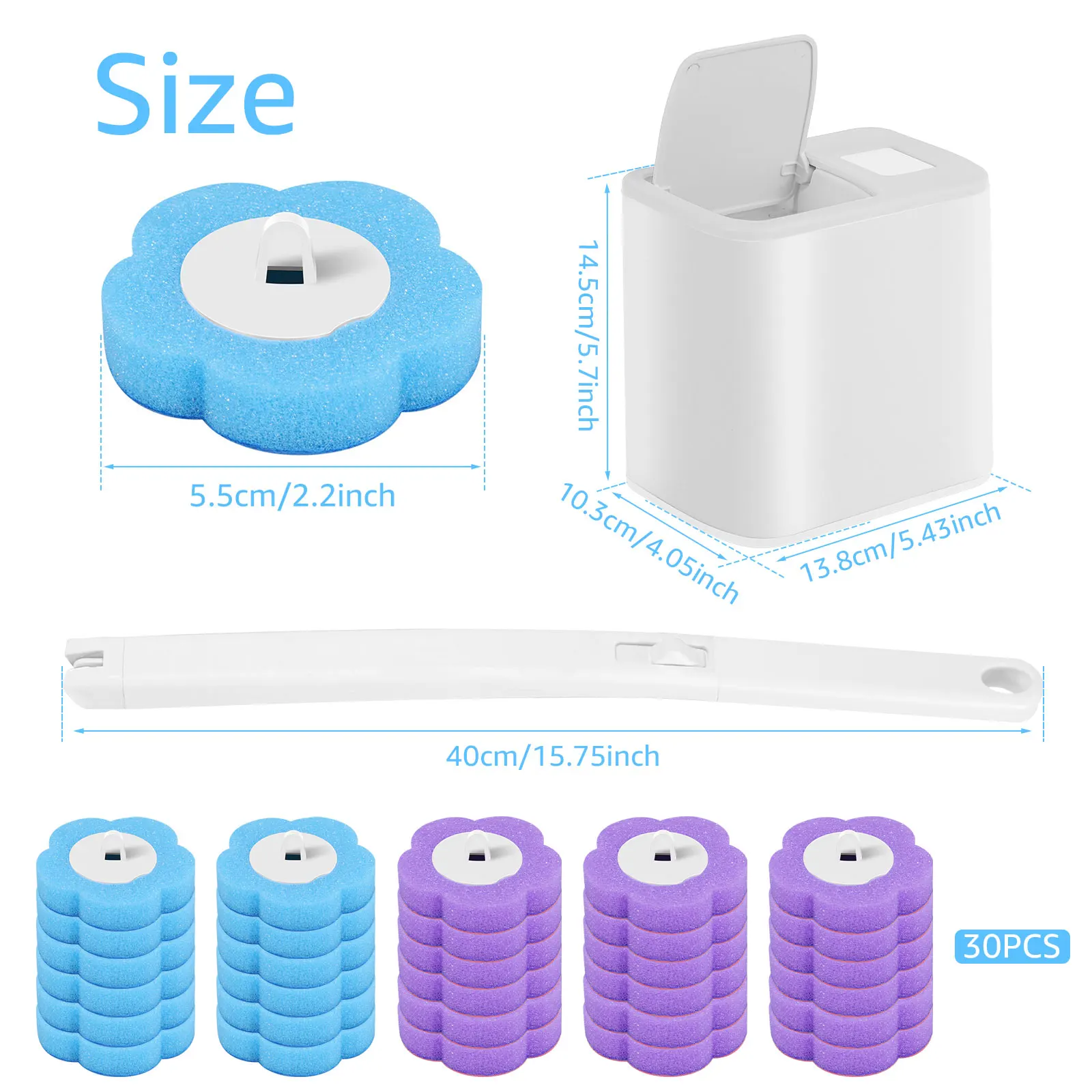 Jednorazowa szczotka WC, wymienna główka, długi uchwyt 🚽