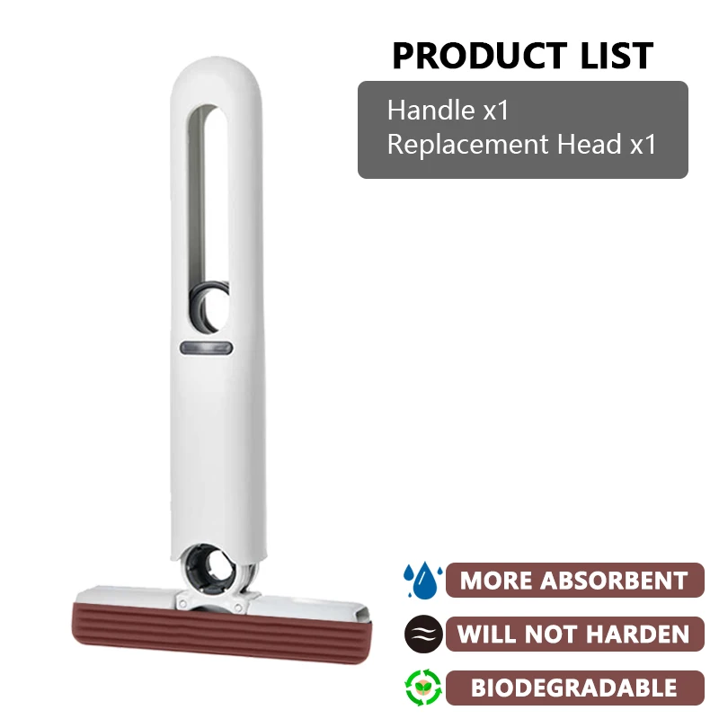 Mini mop, super chłonny z wyciskaczem przyda się w kuchni, łazience jaki i całym domu