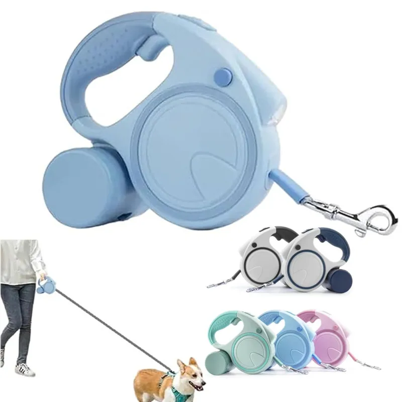 Stylowa automatyczna smycz z latarką i dozownikiem 🐕