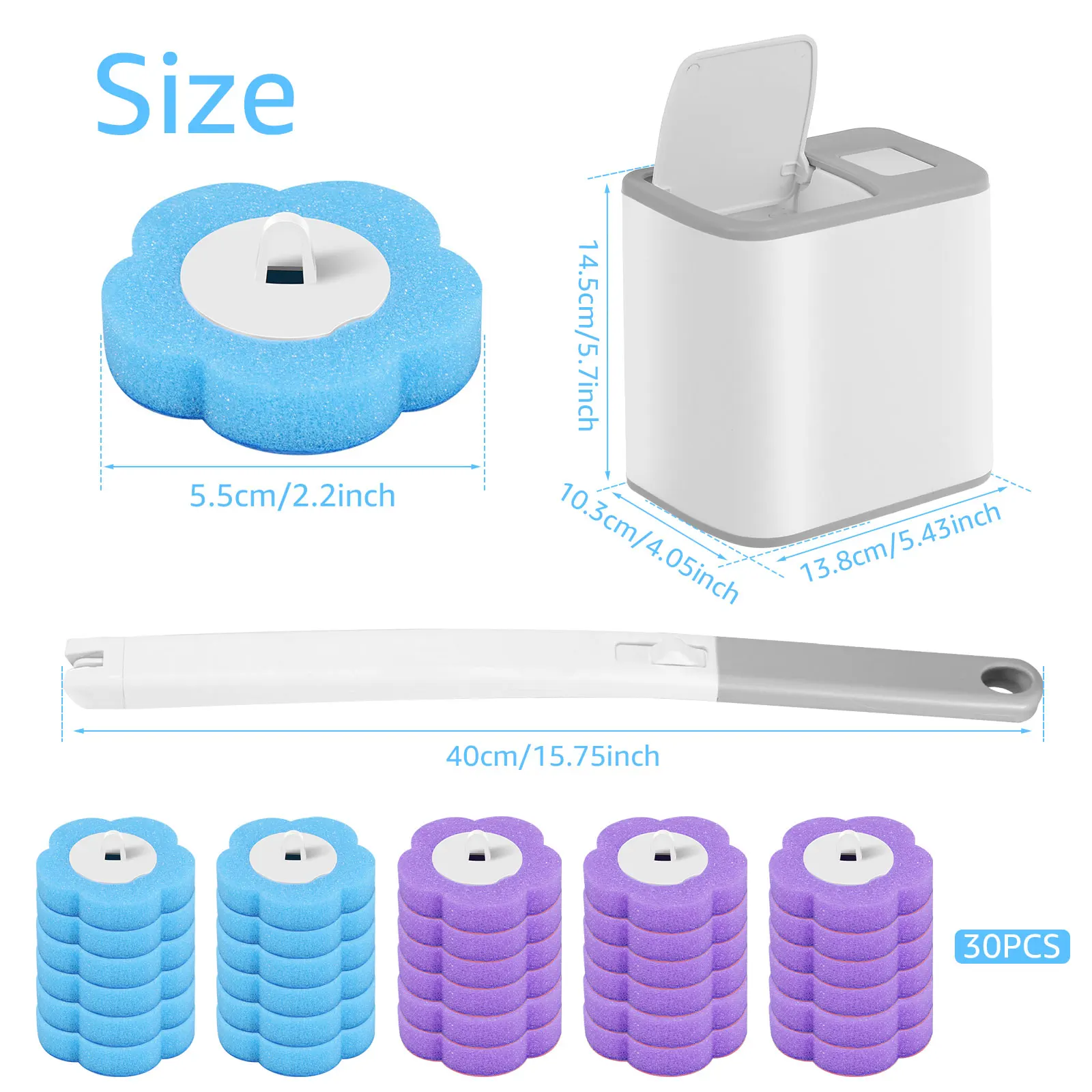 Jednorazowa szczotka WC, wymienna główka, długi uchwyt 🚽