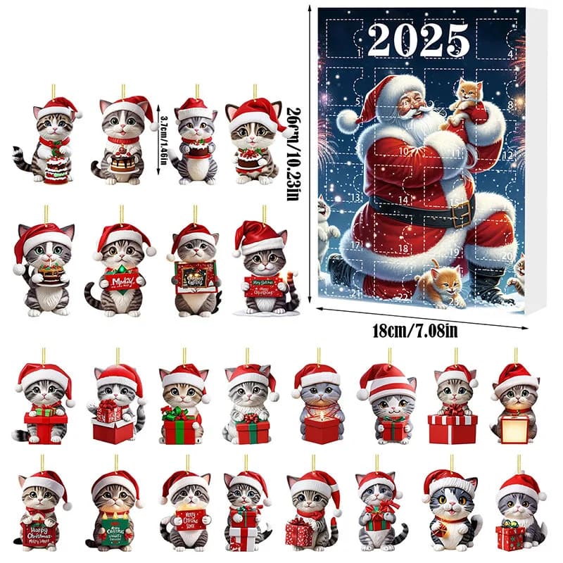 Kalendarz Adwentowy Świąteczny Bałwanek, Świąteczne Kotki z 24 Prezentami 🎄