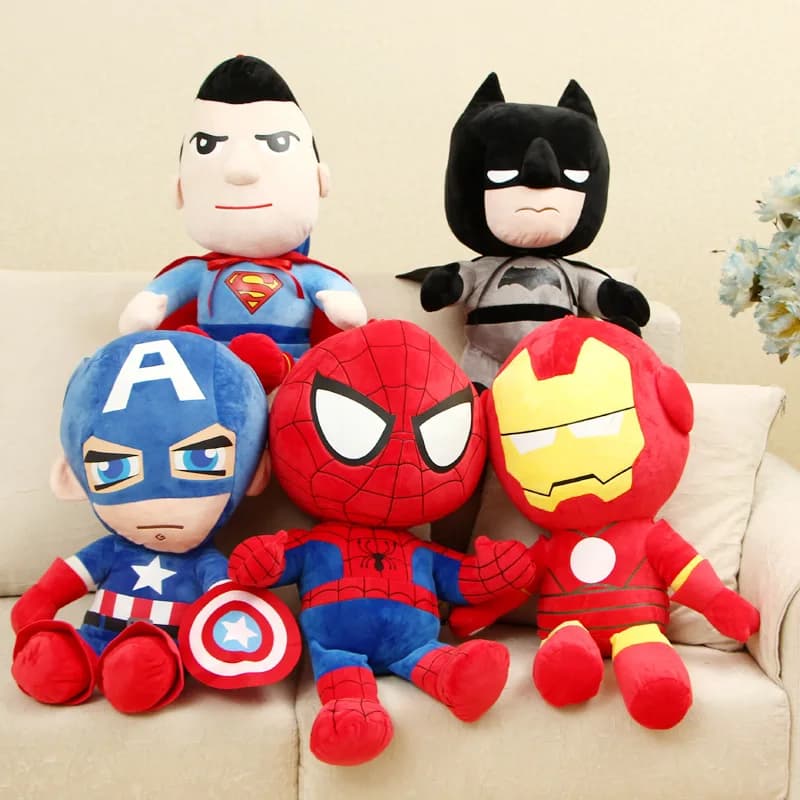 Miękka Pluszowa Figurka Spiderman, Batman, Kapitan Ameryka, Superman, Ironman 27cm - Idealny Prezent  🎁
