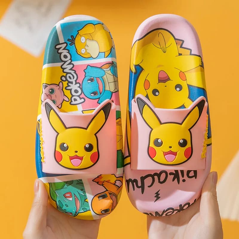 Letnie Kapcie Pokemon dla Dzieci - Miękkie, Antypoślizgowe, Urocze 🐾