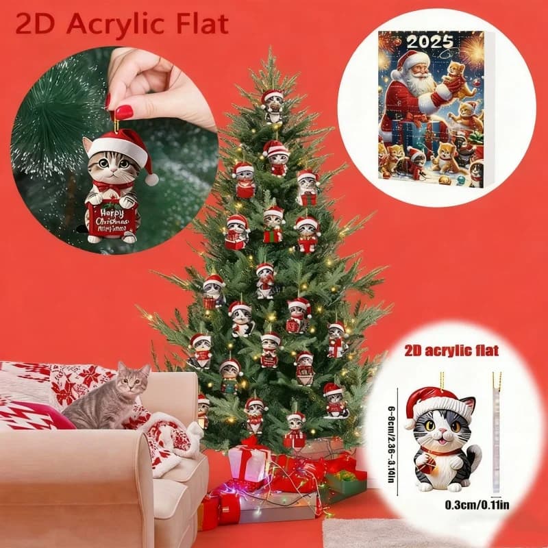 Kalendarz Adwentowy Świąteczny Bałwanek, Świąteczne Kotki z 24 Prezentami 🎄