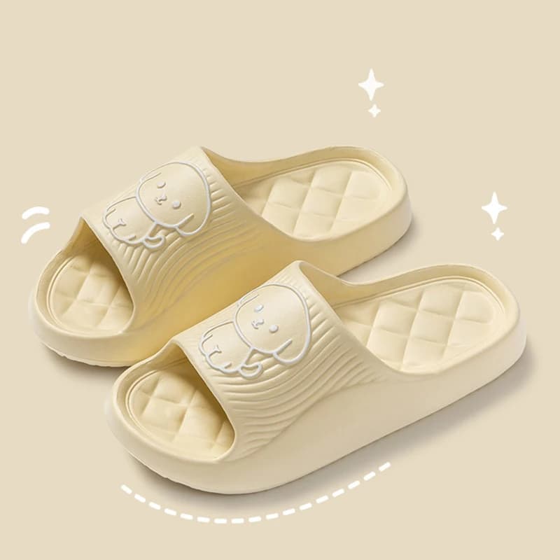 Damskie letnie klapki platformowe, antypoślizgowe, z misiem 🐻