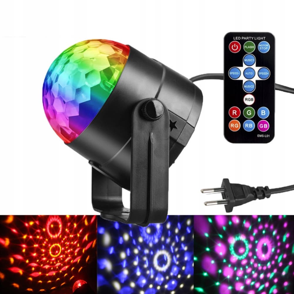 KULA DYSKOTEKOWA Projektor LED DISCO RGB IMPREZOWY